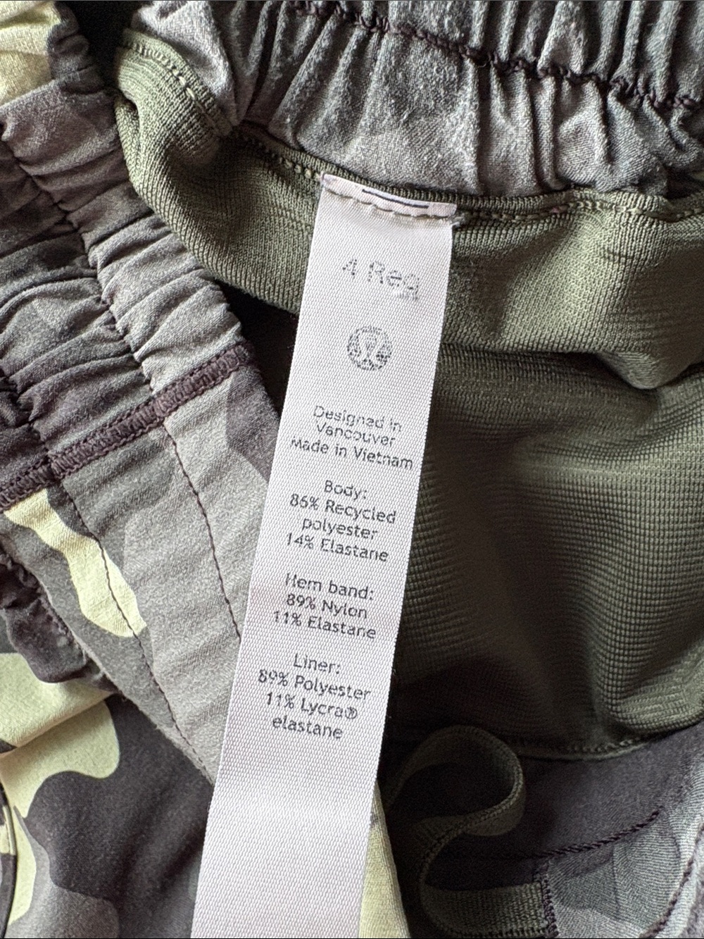 Lululemon Camo Women's Athletic Shorts size 4 - Picture 2 of 9